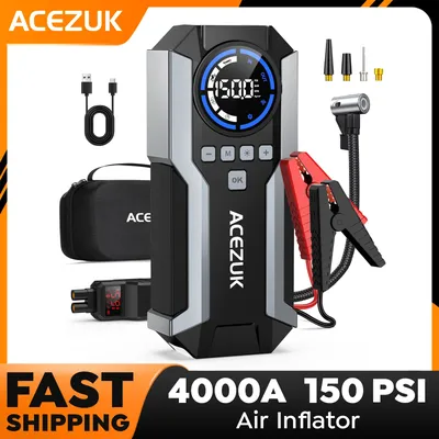 Jump Starter with Air Compressor 4000A 150PSI Car Jump Starter 21800mAh 12V Battery Jump Starters