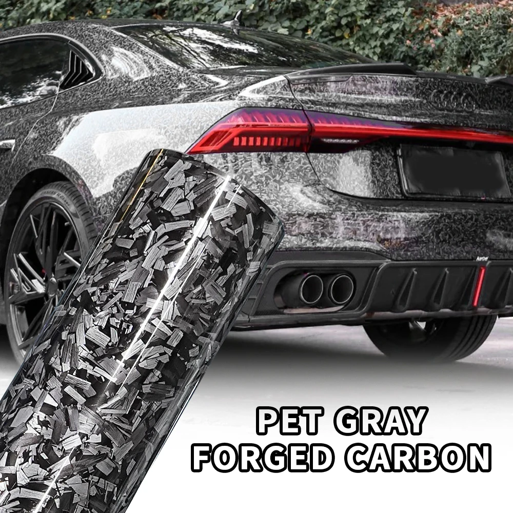 Geschmiedeter, kohlenstoffgrauer PET-selbstklebender Auto-Wrap-Folie, wasserdicht, langlebig, individueller Aufkleber für Farbwechsel für Autos und Motorräder Image