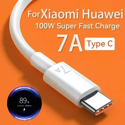 Supers chn elles 7a 100w Typ C USB-Ladekabel für Huawei Mate 60 50 Nova 10 Xiaomi Ehre Redmi Android Image