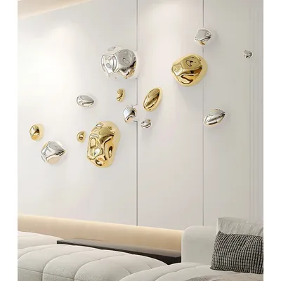 Wanddekoration Galvanik Simulation Stein Anhänger Stereo Stein Wandbehang Wohnzimmer Wand Anhänger Hintergrund Dekor Image