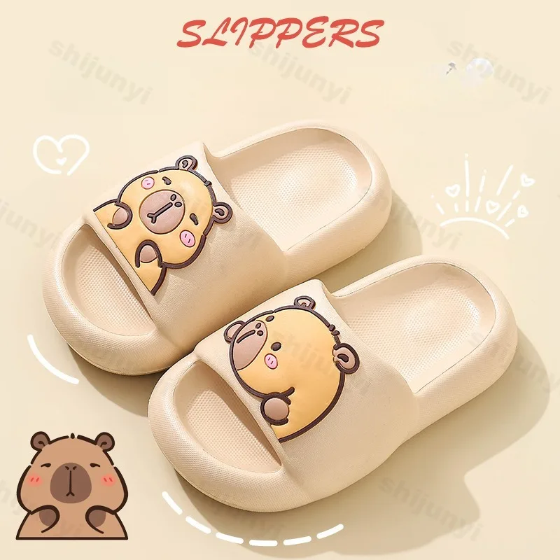 Capybara Mädchen-Hausschuhe, niedlicher Cartoon, Sommer 2025, Damen-Hausschuhe, weiches EVA, Badezimmer-Sandalen, Abstammung, Jungen, Outdoor, Strand, Kinderschuhe
