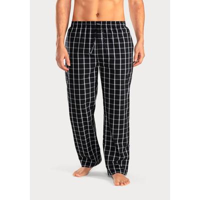 Pyjamahose AUTHENTIC LE JOGGER, Herren, Gr. 60/62 (XXL), N-Gr, schwarz (schwarz, kariert), Web, Obermaterial: 100% Baumwolle, kariert, Basic, bequem lang, Hosen Schlafhose, mit Seitentaschen und Bindeband Image