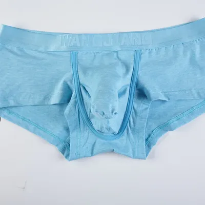Wangjiang Herren-Boxershorts aus Baumwolle, niedrige Leibhöhe, Elefantenbeutel, Unterwäsche, sexy, Image