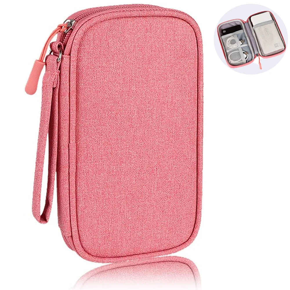 USB-Kabel-Aufbewahrungstasche, multifunktional, für Reisen, tragbar, Datenleitung, Telefon-Ladegerät, Powerbank, elektronisches Zubehör, Organizer Image