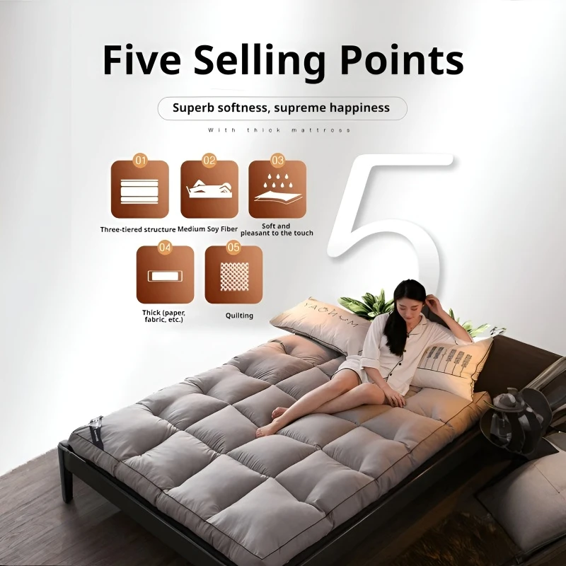 Haushalt faltbare dicke weiche Matratze Studentenwohnheim weiche Matratze Mehrzweckmatratze