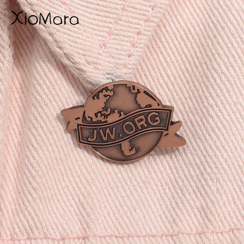 JW, OR Emaille-Anstecknadel, Retro-Erde, religiöse Jehovah, Zeuge, Broschen, Revers, Rucksack, Abzeichen, Schmuck, Geschenke für christliche Freunde Image