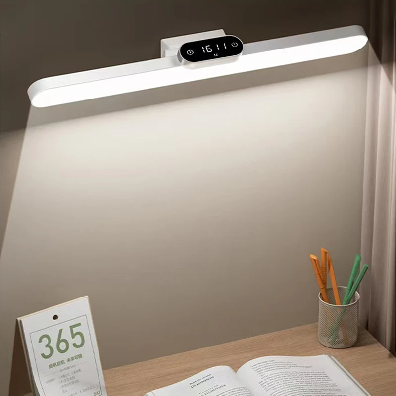 Schreibtischlampe zum Aufhängen, magnetische Uhr, Tischlampe, LED, USB wiederaufladbar, stufenloses Dimmen, Schrank, Schrank, Kleiderschrank, Nachtlicht Image