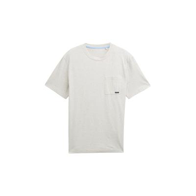 TOM TAILOR Herren T-Shirt mit Brusttasche, weiß, Meliert, Gr. XXL Image