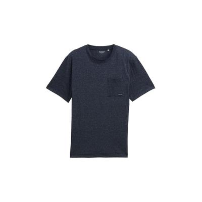 TOM TAILOR Herren T-Shirt mit Brusttasche, blau, Meliert, Gr. L Image