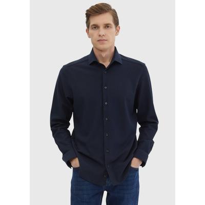 Gestreiftes Casual-Fit-Strickhemd aus 100 % Baumwolle Image