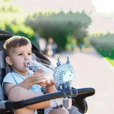 New Stroller Fan Portable Desk Handheld Baby Bed Car Seat Fan Personal USB Rechargeable Quiet Fan