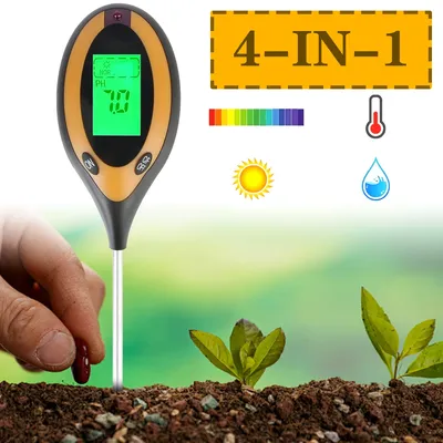 Flower PH and Humidity Tester High Precision 1PC Detector Nutrient Water Tester Household Soil Gardening Grass Fertility Meter