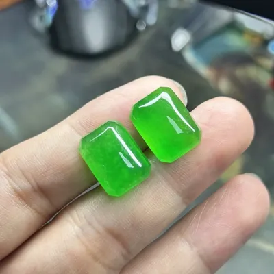 Meisidian-Burma Jadeite Stone, Natural Jade, Green Jade, 12x16mm