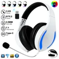 Cuffie da gioco wireless doppie con microfono per PS5/PS4/Switch/Mac/PC/laptop Cuffie da gioco cablate USB da 3,5 mm compatibili con Bluetooth da 2,4 GHz