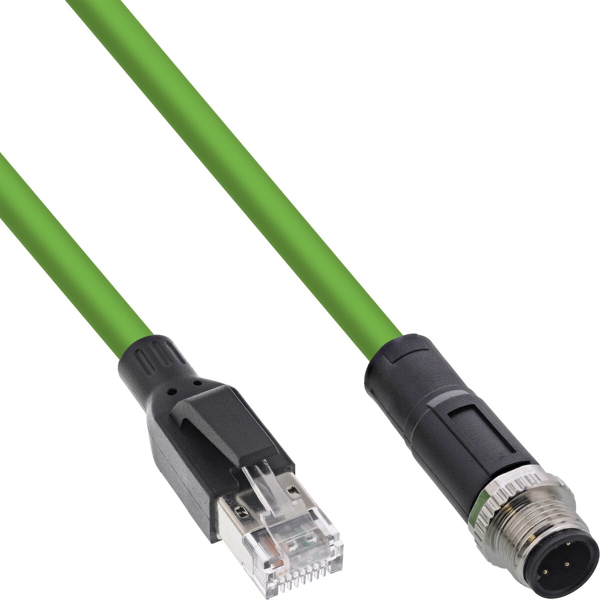 InLine® Industrie Netzwerkkabel, M12 4-pin D-kodiert St. zu RJ45 St., PUR, 7,5m Image