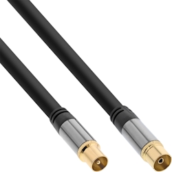 InLine® Premium Antennenkabel, 4x geschirmt, >110dB, schwarz, 3m Image