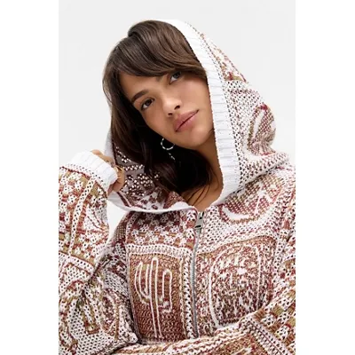 BDG Celestial Tile Festival Hoodie - Brown XS at Urban Outfitters