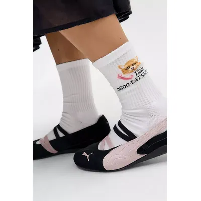 UO Cat Dial Socks - Cream at Urban Outfitters
