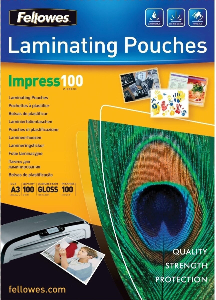 Fellowes Laminierfolie A3 100mic VE=5x100 Stück glänzend Image