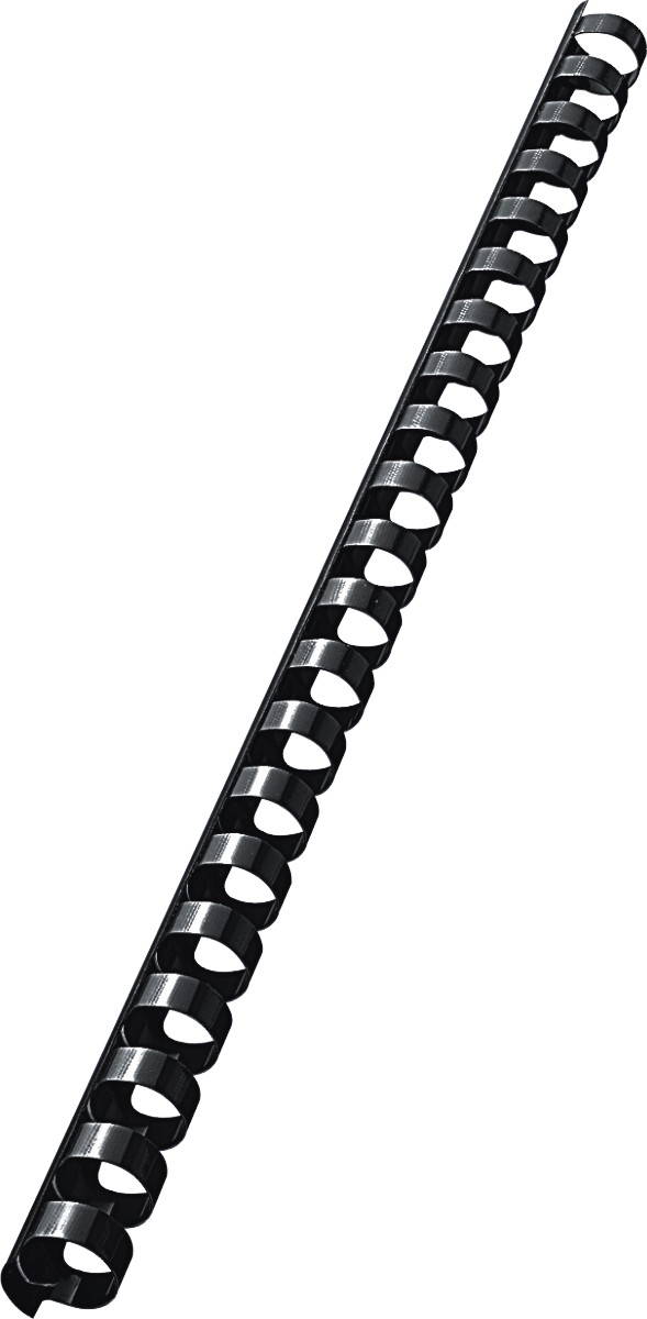 LEITZ Plastikbinderücken A4 21 Ringe 14mm schwarz VE=10x100 Stück Image