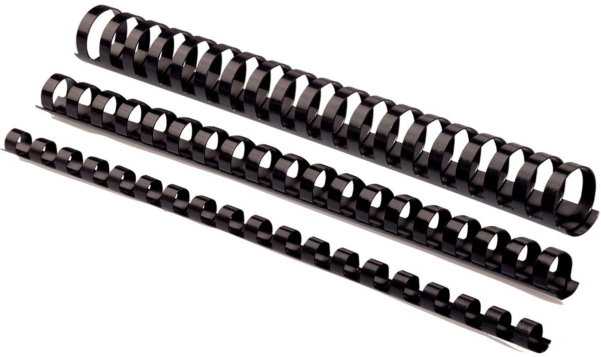 Fellowes Plastikbinderücken A4 21 Ringe schwarz 8mm VE=10x100 Stück Image