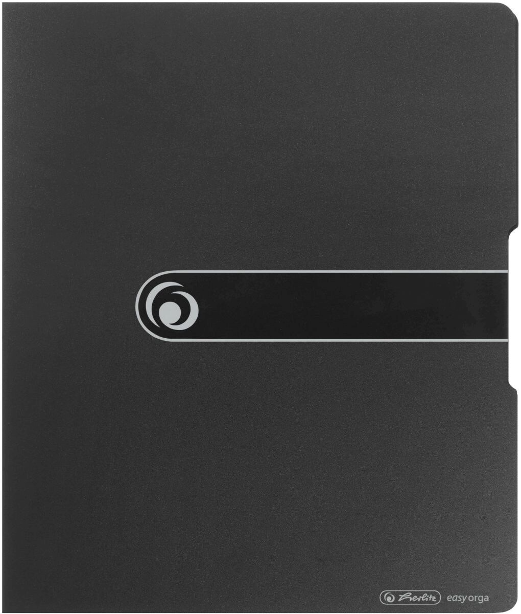 herlitz Ringbuch A4 2 Ringe PP 16mm schwarz opak to go Packung mit 10 Stück Image