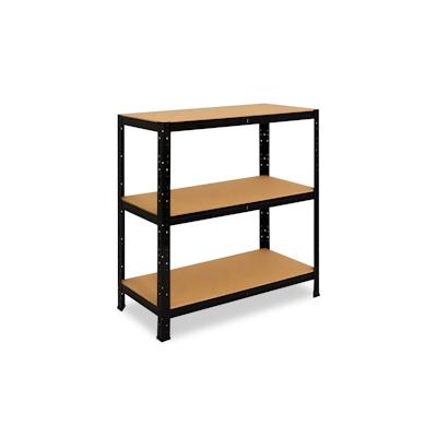 shelfplaza BLACK 90x30x60 cm Schwerlastregal in schwarz mit 3 Böden und 175 kg Traglast pro Boden Image
