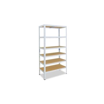 shelfplaza HOME 200x80x50 cm Schwerlastregal in weiß mit 6 Böden und 145 kg Traglast pro Boden Image