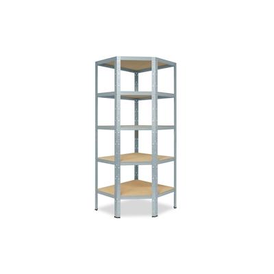 shelfplaza HOME 200x70x40 cm Eckregal in verzinkt mit 5 Böden und 175 kg Traglast pro Boden Image