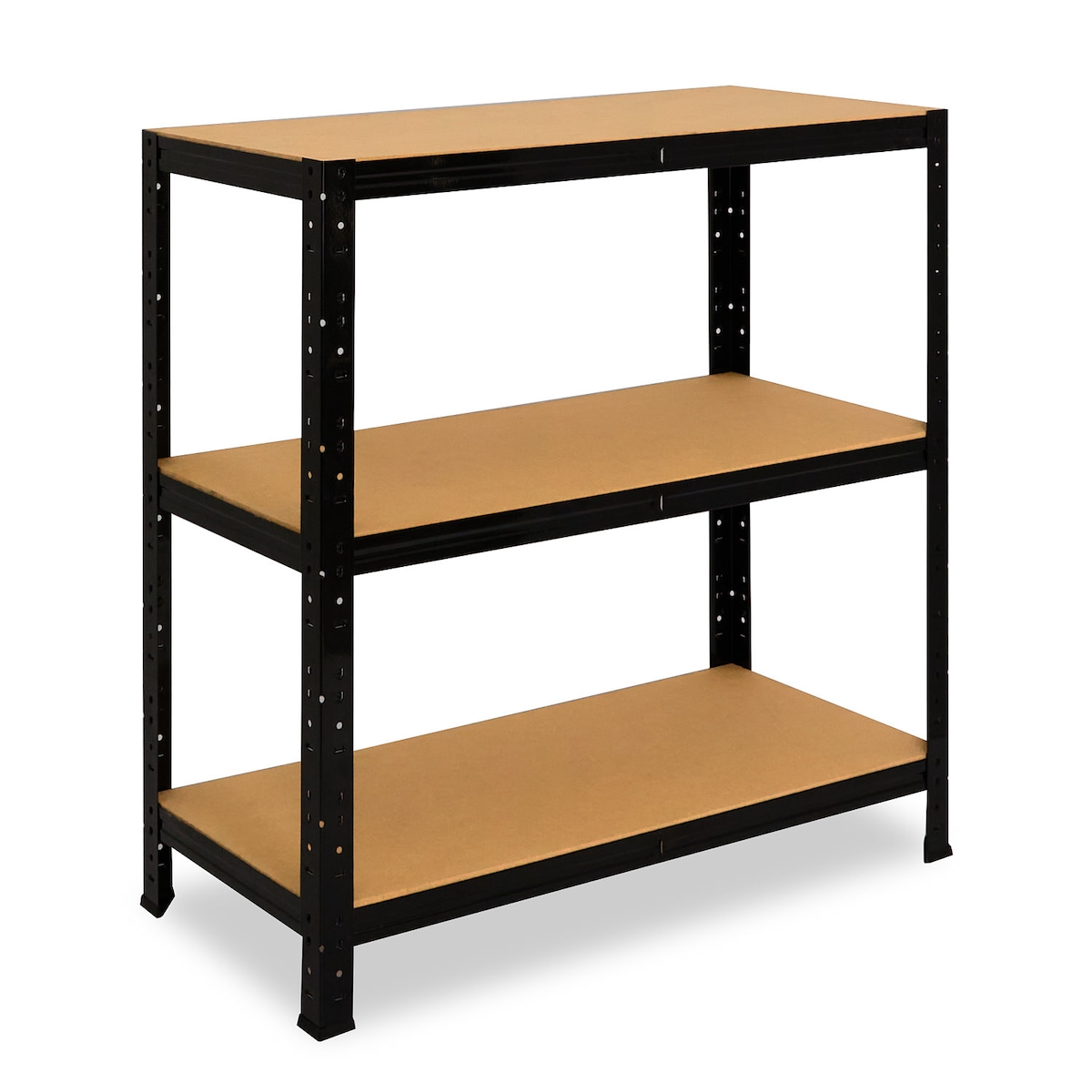 shelfplaza BLACK 90x90x45 cm Schwerlastregal in schwarz mit 3 Böden und 175 kg Traglast pro Boden Image