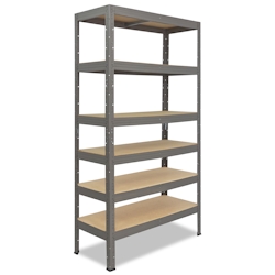 shelfplaza PRO 230x100x50 cm Schwerlastregal in grau mit 6 Böden und 166 kg Traglast pro Boden Image