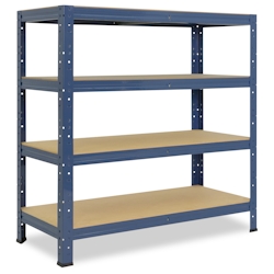 shelfplaza HOME 100x45x30 cm Schwerlastregal in blau mit 4 Böden und 175 kg Traglast pro Boden Image