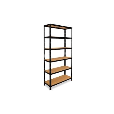 shelfplaza BLACK 180x100x50 cm Schwerlastregal in schwarz mit 6 Böden und 145 kg Traglast pro Boden Image