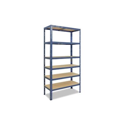 shelfplaza HOME 200x80x50 cm Schwerlastregal in blau mit 6 Böden und 145 kg Traglast pro Boden Image