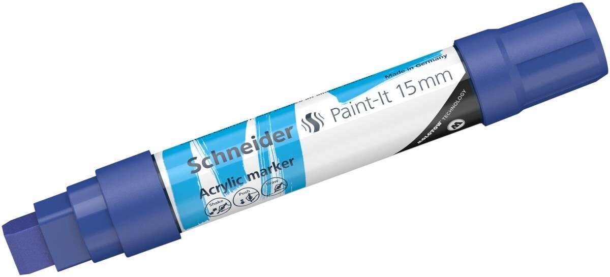 Schneider Acrylmarker Paint-It 330 15mm blau Packung mit 5 Stück Image
