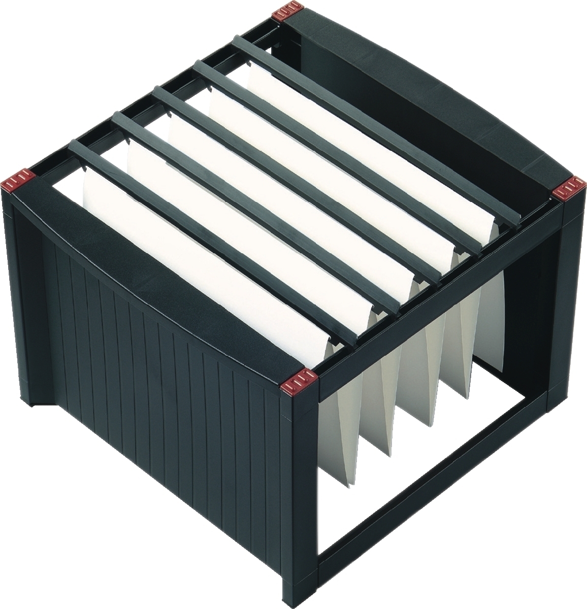 helit Hängemappenbox 36x38x27,2cm schwarz/rot Packung mit 4 Stück Image