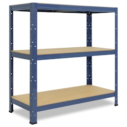 shelfplaza HOME 100x50x30 cm Schwerlastregal in blau mit 3 Böden und 175 kg Traglast pro Boden Image
