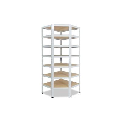 shelfplaza HOME 230x90x60 cm Eckregal in weiß mit 7 Böden und 125 kg Traglast pro Boden Image