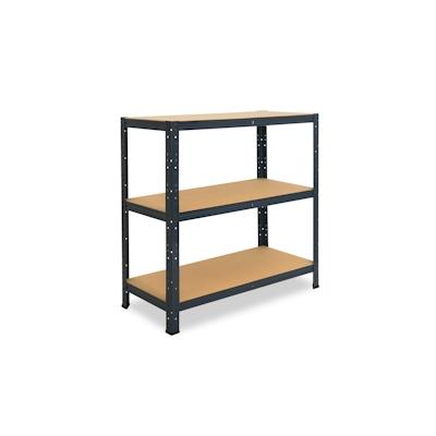 shelfplaza HOME 100x40x50 cm Schwerlastregal in anthrazit mit 3 Böden und 175 kg Traglast pro Boden Image