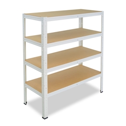 shelfplaza HOME 100x60x30 cm Schwerlastregal in weiß mit 4 Böden und 175 kg Traglast pro Boden Image