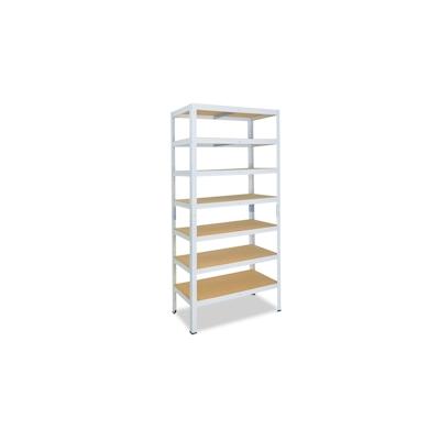 shelfplaza HOME 230x45x50 cm Schwerlastregal in weiß mit 7 Böden und 125 kg Traglast pro Boden Image