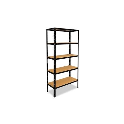 shelfplaza BLACK 180x90x23 cm Schwerlastregal in schwarz mit 5 Böden und 175 kg Traglast pro Boden Image