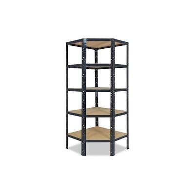 shelfplaza BLACK 180x70x45 cm Eckregal in schwarz mit 5 Böden und 175 kg Traglast pro Boden Image