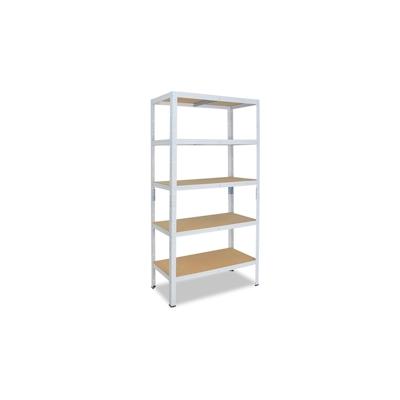 shelfplaza HOME 180x23x60 cm Schwerlastregal in weiß mit 5 Böden und 175 kg Traglast pro Boden Image