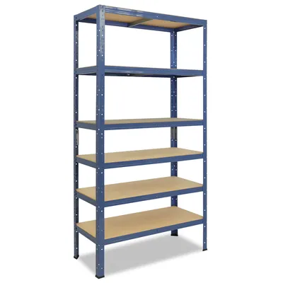 shelfplaza HOME 230x75x40 cm Schwerlastregal in blau mit 6 Böden und 145 kg Traglast pro Boden Image