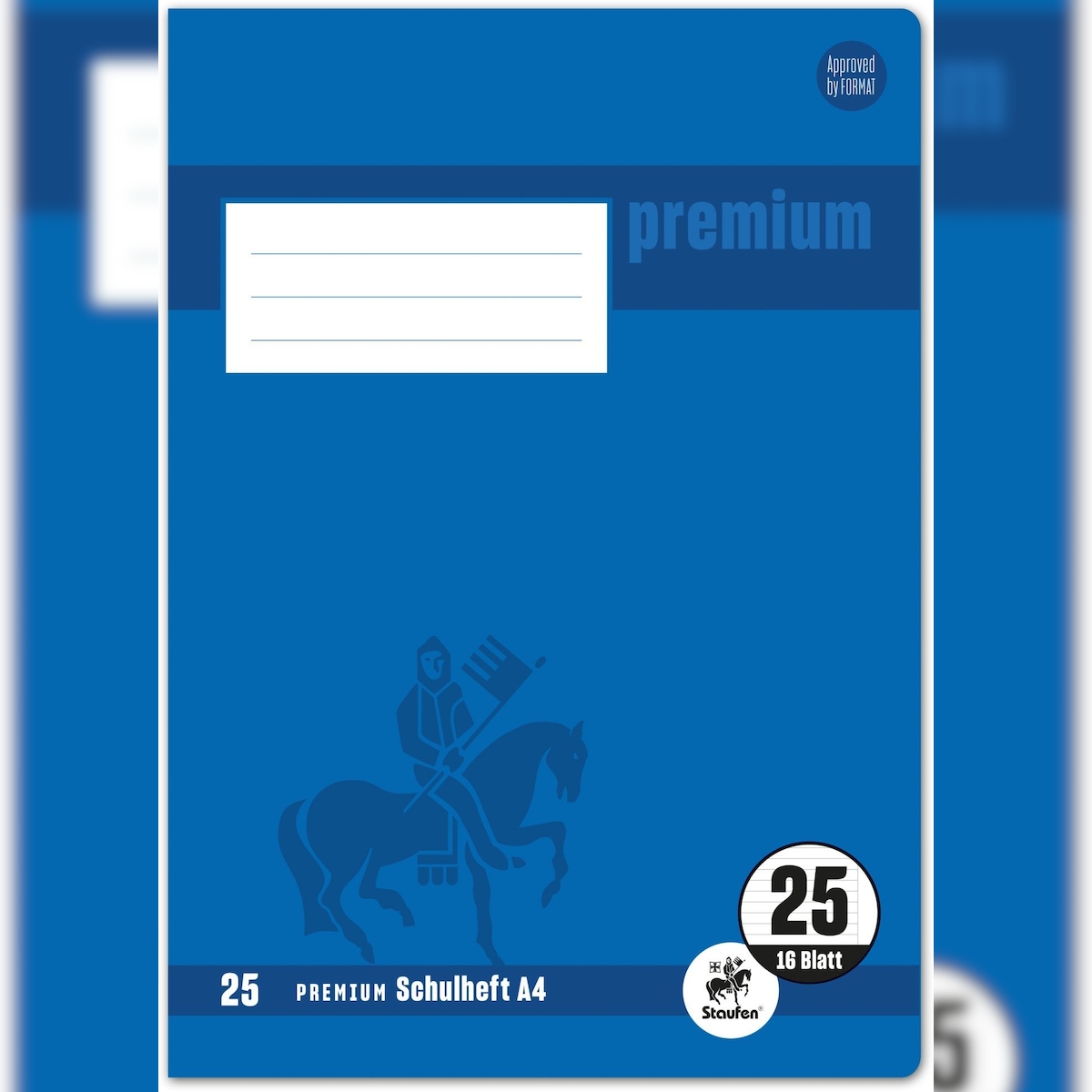 Staufen Schulheft Premium A4 16 Blatt liniert mit Rand Packung mit 25 Stück Image