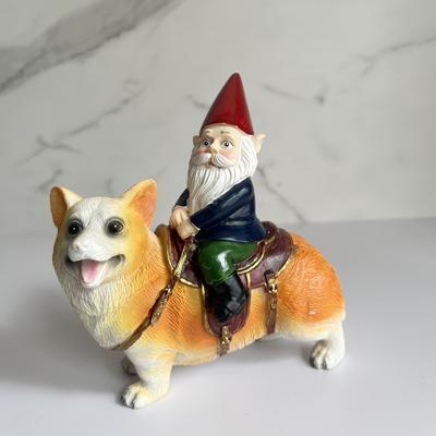 TEMU Resin Riding Dog Statue, Modern Outdoor Animal For Home And Garden Decor, No Battery Required, , Dwarf, Creative Decor Image