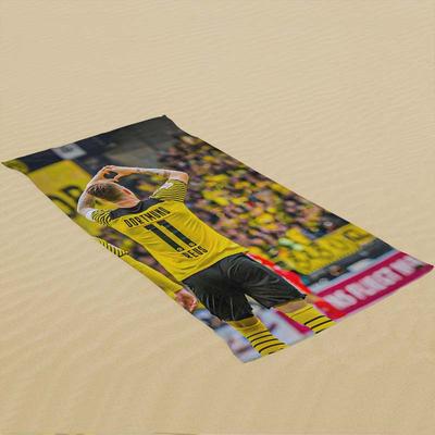 TEMU Dortmund Soccer Player Beach Towel - , Soft & Absorbent Polyester Blend, Sports, Travel, Swimming & Yoga - Ideal Gift For Beach Lovers And , Beach Accessories | | Absorbent Fabric Image