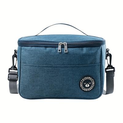 TEMU A Portable Thermal Bag, Aluminum Foil Thickened Lunch Bag, Large Capacity Lunch Box For Office Staff Image