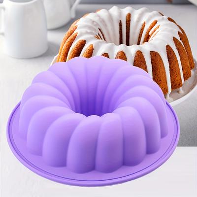 TEMU Silicone Cake Mold 7-8 Inch Medium Round Silicone Molds For Making Cakes, Fruit Pies, Breads, Chocolate Cakes, Etc Image